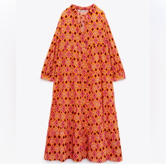 Zara Dresses & Skirts - Zara Long Print Dress size S maxi dress